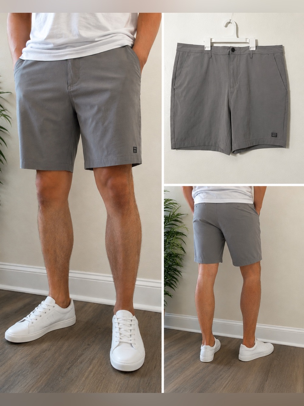 NWT Billabong Men’s Gray Hybrid Shorts‎ 18” | Casual Stretch Walk Shorts Size 38